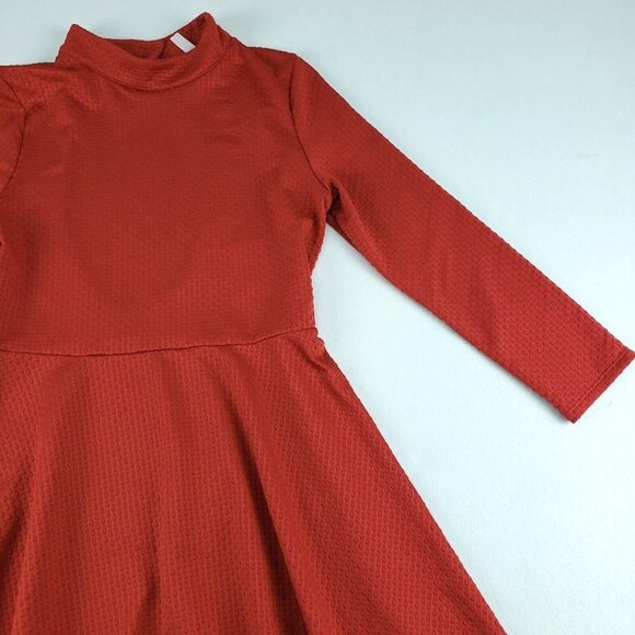 Free People Fit & Flare Dress Orange Womens Medium Long Sleeve Cutout Back - Picture 6 of 14